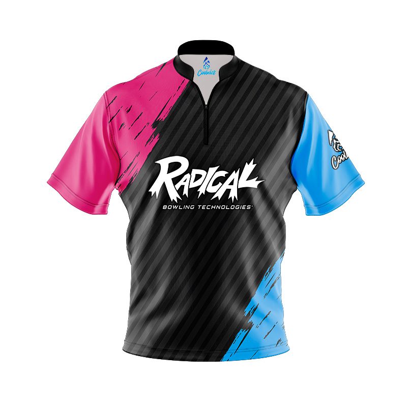 Radical House Shot Quick Ship CoolWick Sash Zip Bowling Jersey