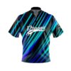 12Bagger Blue Green Digital Stripes Fast Track CoolWick Bowling Jersey