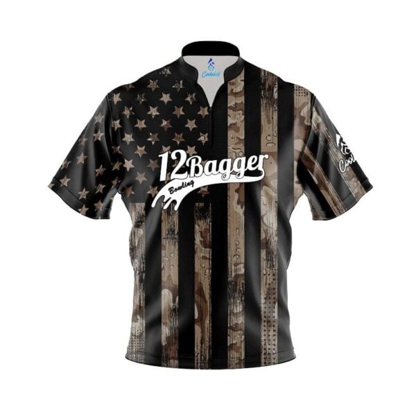 12Bagger Desert Camo Flag Fast Track CoolWick Bowling Jersey