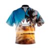 Brunswick Sunset Palm Trees Fast Track CoolWick Bowling Jersey
