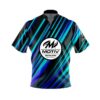 Motiv Blue Green Digital Stripes Fast Track CoolWick Bowling Jersey