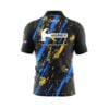 Hammer Gold Coal Quick Ship CoolWick Sash Zip Bowling Jersey - Image 2