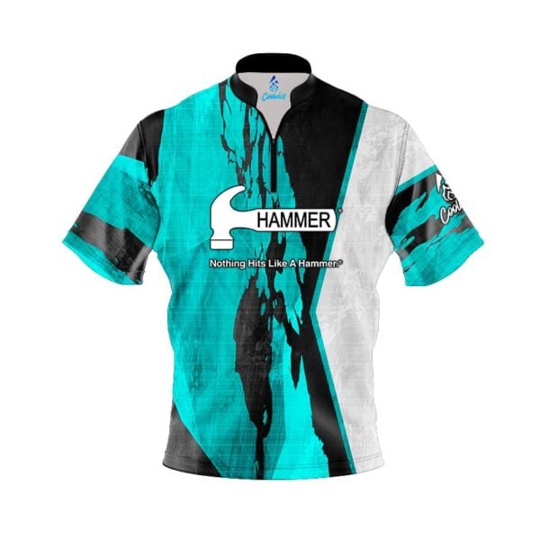 Hammer Pin Deck Quick Ship CoolWick Sash Zip Bowling Jersey
