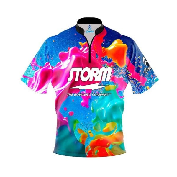Storm Color Craze Quick Ship CoolWick Sash Zip Bowling Jersey