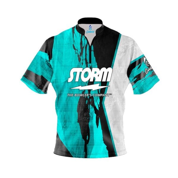 Storm Pin Deck Quick Ship CoolWick Sash Zip Bowling Jersey