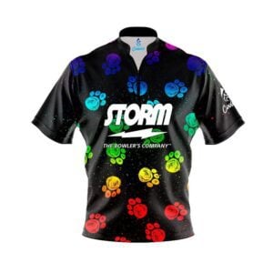Storm Puppy Paw Rainbow Quick Ship CoolWick Sash Zip Bowling Jersey