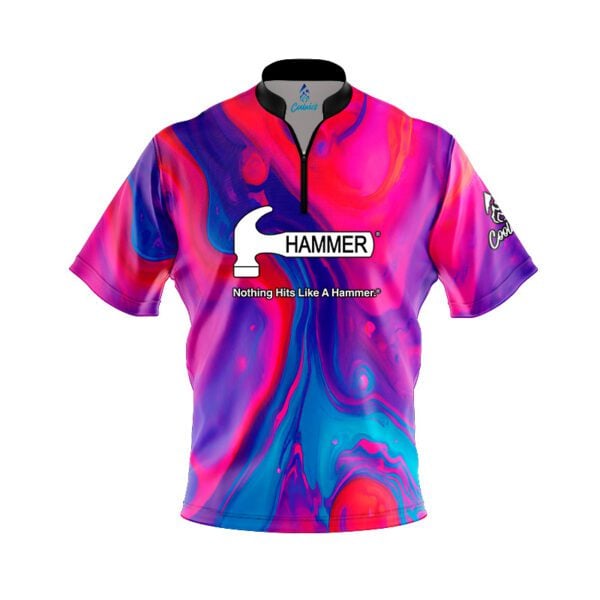 Hammer Messenger Quick Ship CoolWick Sash Zip Bowling Jersey