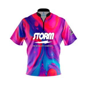 Storm Messenger Quick Ship CoolWick Sash Zip Bowling Jersey
