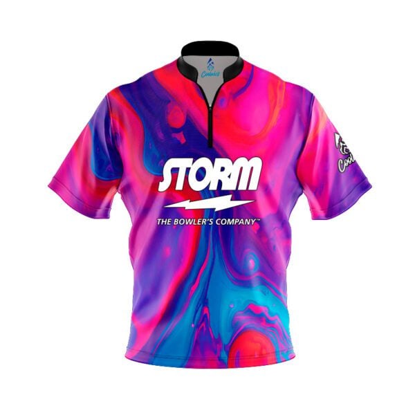 Storm Messenger Quick Ship CoolWick Sash Zip Bowling Jersey