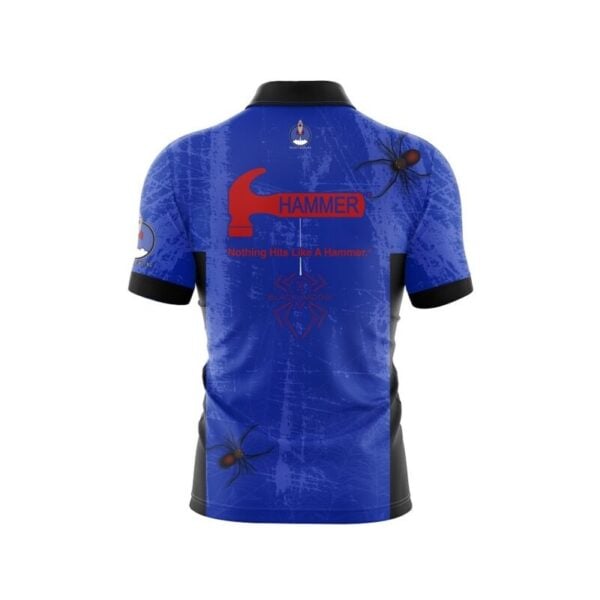 Hammer Black Widow Blue Grunge Xpress Ship Rocket Bowling Jersey - Image 2