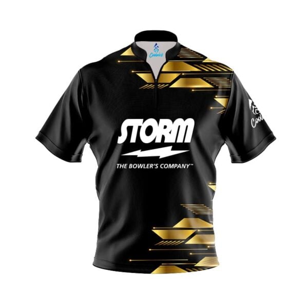 Storm Luxury Strikes Quick Ship CoolWick Sash Zip Bowling Jersey