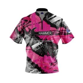 Hammer Pink Sport Grunge Xpress Ship Rocket Bowling Jersey