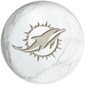 OTB NFL Miami Dolphins White Marble Bowling Ball