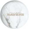 OTB NFL Baltimore Ravens White Marble Bowling Ball - Image 2
