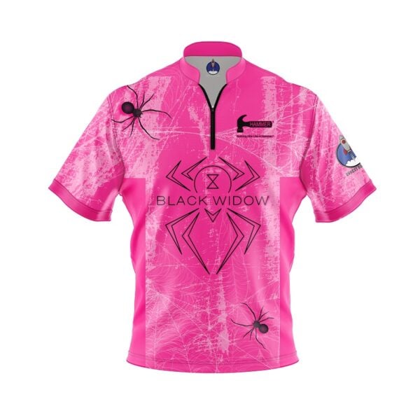 Hammer Black Widow Pink Grunge Xpress Ship Rocket Bowling Jersey