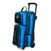 KR Strikeforce Konvoy 3 Ball Triple Roller Black Caribbean Blue Bowling Bag