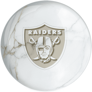 OTB NFL Las Vegas Raiders White Marble Bowling Ball