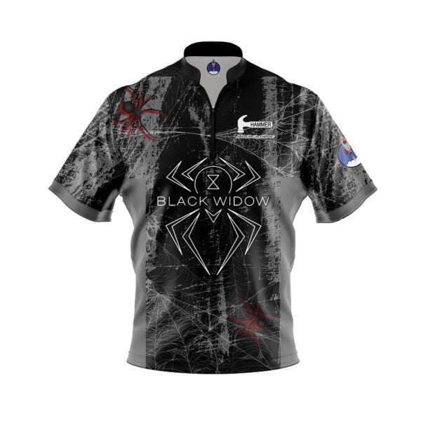 Hammer Black Widow Black Grey Grunge Xpress Ship Rocket Bowling Jersey