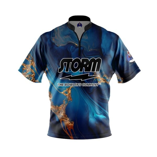 Storm Blue Gold Melting Pot Xpress Ship Rocket Bowling Jersey
