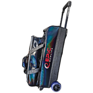 Epic 3 Ball Flash Triple Tote Deluxe Black Holo With Pouch Bowling Bag