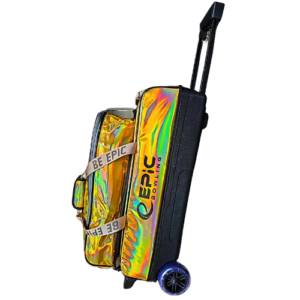 Epic 3 Ball Flash Triple Tote Deluxe Gold Holo With Pouch Bowling Bag