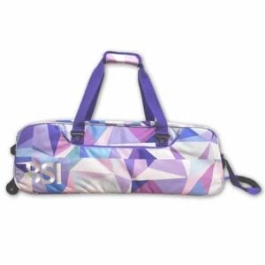BSI 3 Ball Triple Roller Tote Pink Purple Triangles Bowling Bag