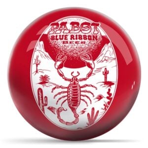 OnTheBall Pabst Beer Scorpion Red White Bowling Ball