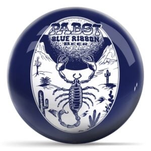 OnTheBall Pabst Beer Scorpion Blue White Bowling Ball