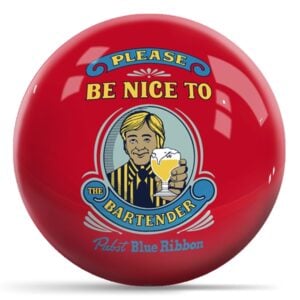 OnTheBall Pabst Beer Red Please Be Nice To The Bartender! Bowling Ball