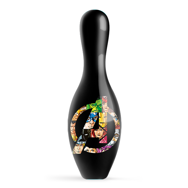 Marvel Avengers Logo with Characters Bowling Pin