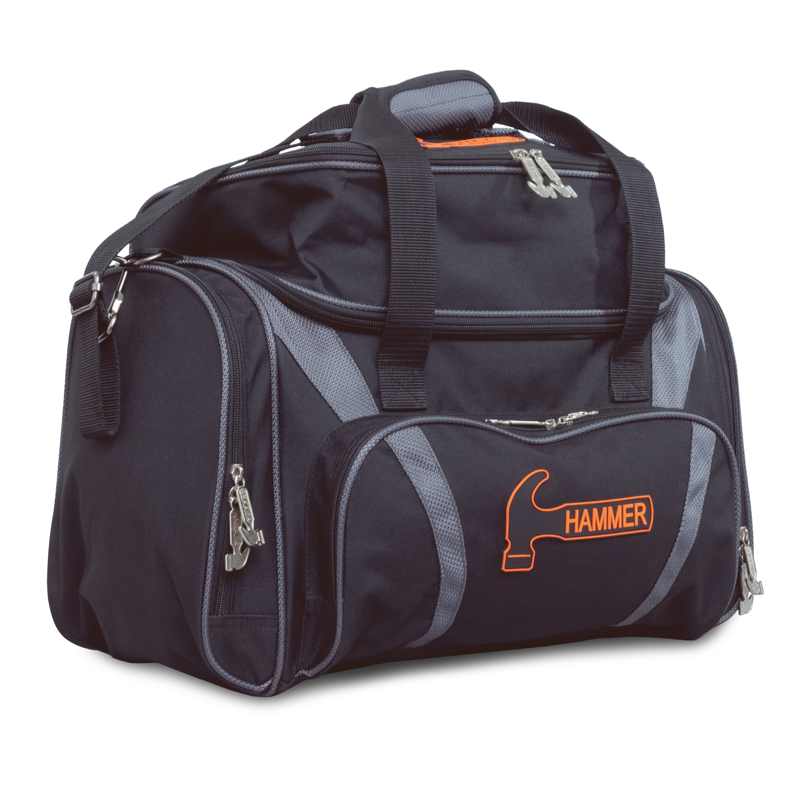 Hammer Premium Deluxe Grey Black Double Tote 2 Ball Bowling Bag