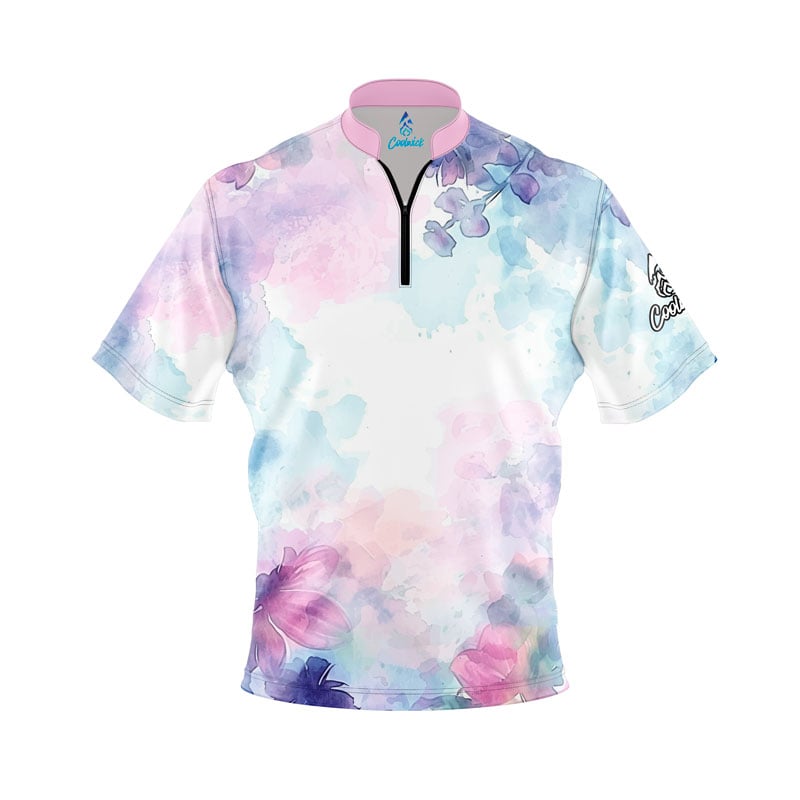 Watercolor Pastel Leaves Fast Track CoolWick Bowling Jersey