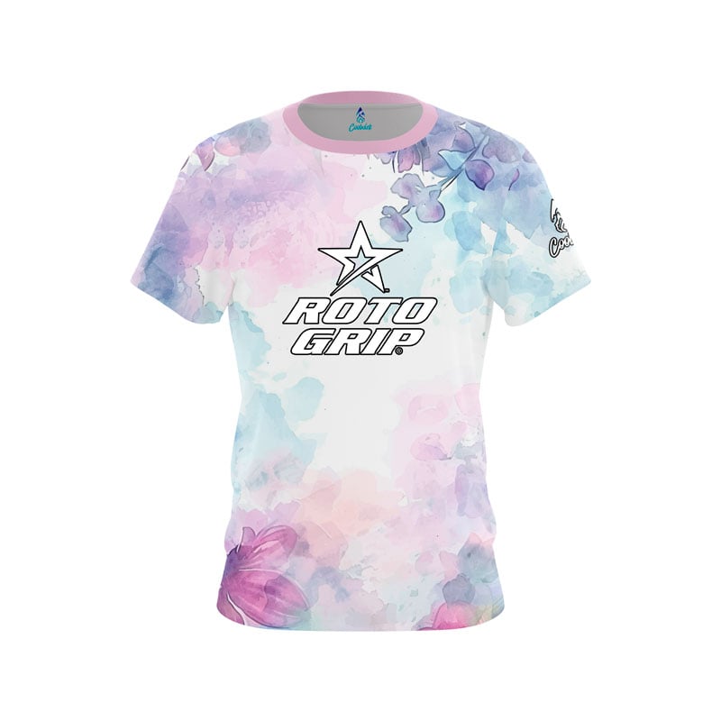 Watercolor Pastel Leaves Semi-Custom CoolWick Bowling Jersey - Roto Grip