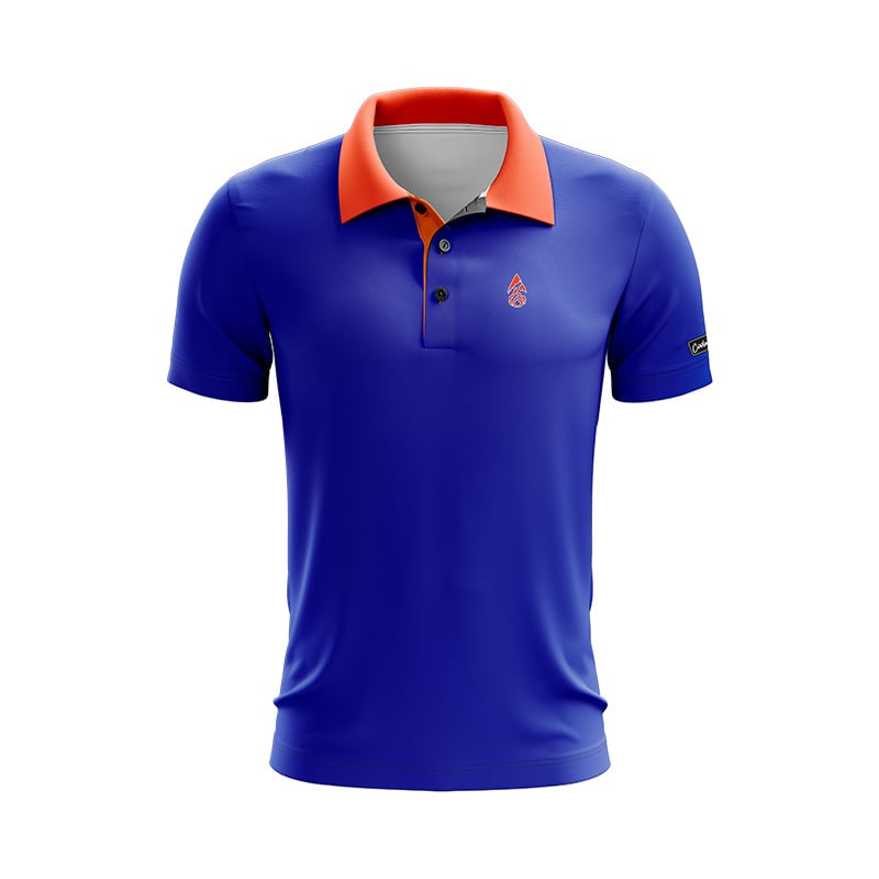 CoolWick Blue Orange Everyday Button Polo