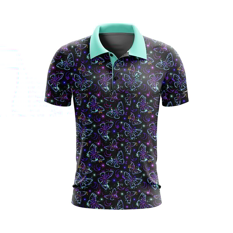CoolWick Midnight Butterfly Dreams Everyday Button Polo