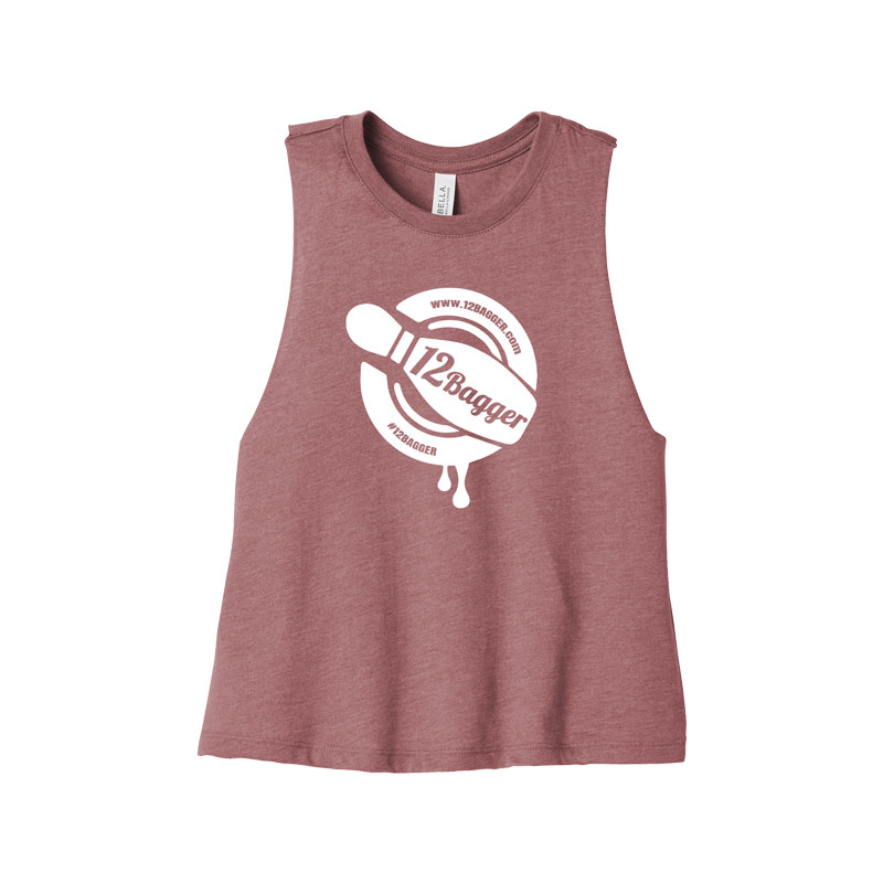 12Bagger Women's Cropped Racerback Bowling Tank Top