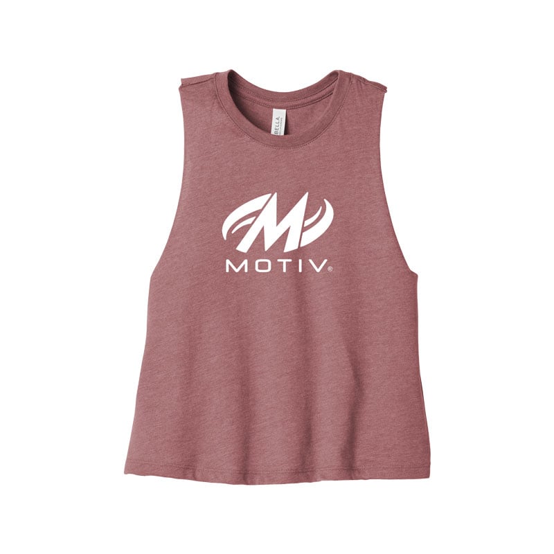 Motiv Women's Cropped Racerback Bowling Tank Top