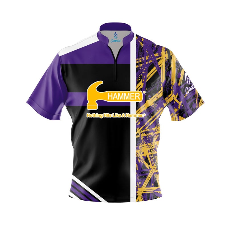 Hammer Black Mamba Quick Ship CoolWick Sash Zip Bowling Jersey