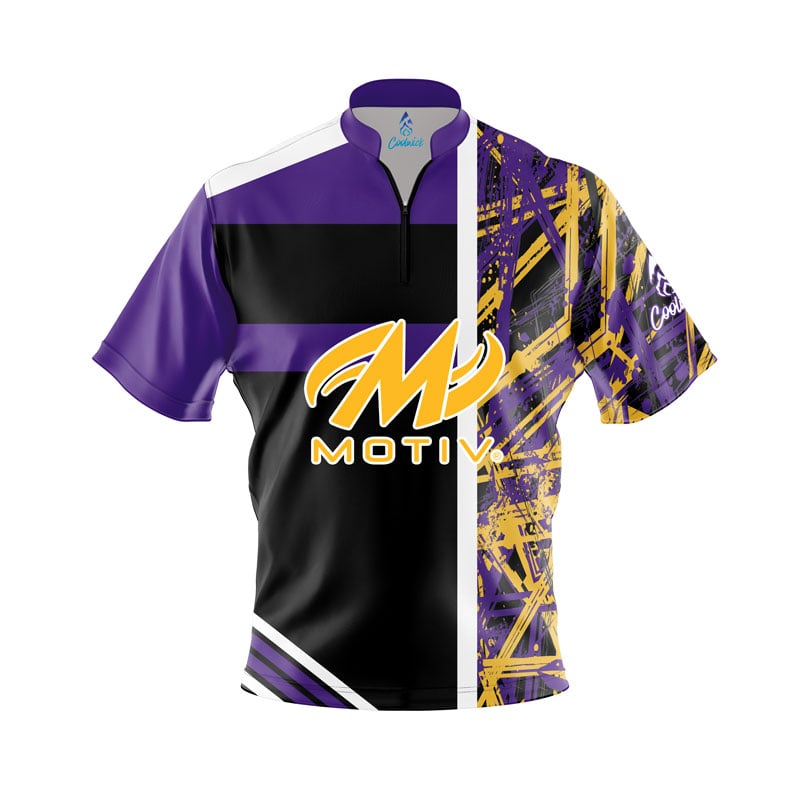 Motiv Black Mamba Quick Ship CoolWick Sash Zip Bowling Jersey