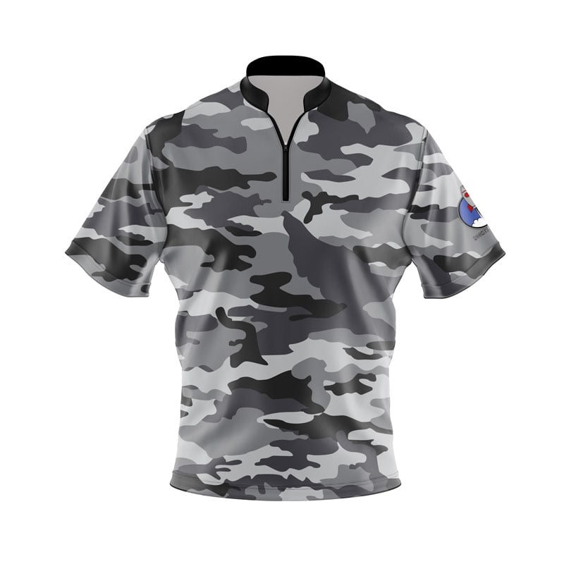 Plain Grey Camo Xpress Ship Rocket Bowling Jersey