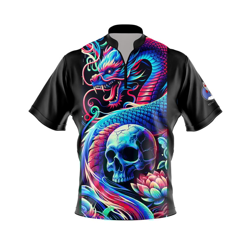 Plain Neon Dragon Xpress Ship Rocket Bowling Jersey