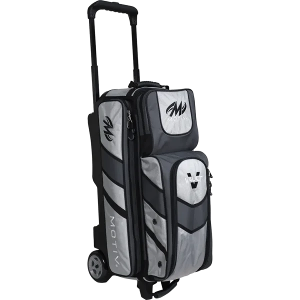 Motiv Vault 3 Ball Triple Roller Silver Bowling Bag + FREE