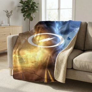 Storm Lightning Tornado Sherpa Lined Throw Blanket