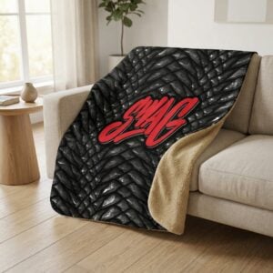 SWAG Dragon Scales Sherpa Lined Throw Blanket
