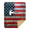 Hammer Iron Flag Sherpa Lined Throw Blanket - Image 2