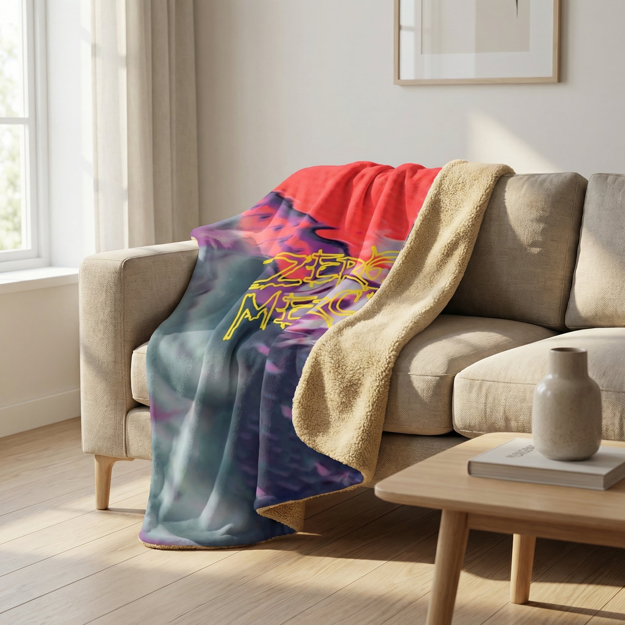 Hammer Zero Mercy Solid Sherpa Lined Throw Blanket