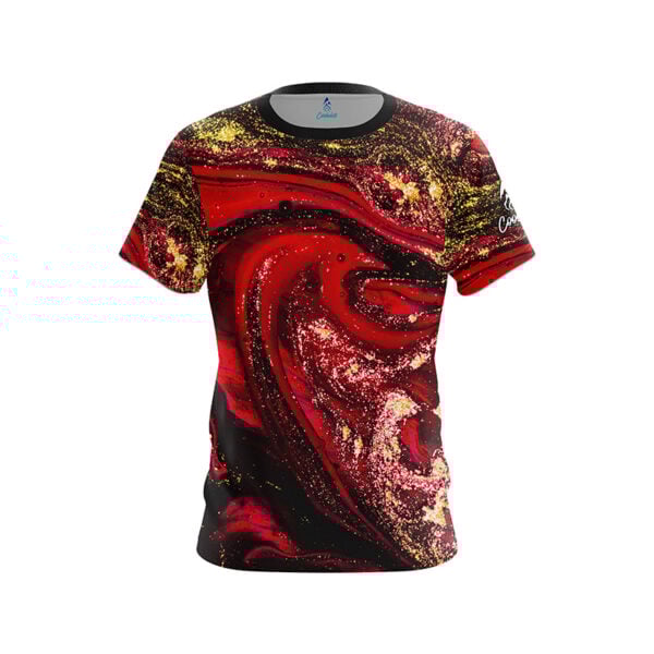 Red Liquid Marble CoolWick Bowling Jersey