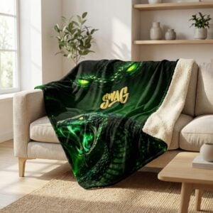 SWAG Serpent Glare Sherpa Lined Throw Blanket
