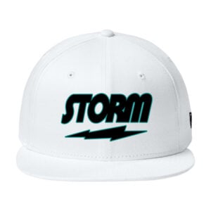 New Era Flat Bill Snapback Storm Bowling Hat - White