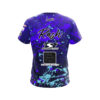 BowlersMart Sean Rash Purple Blue Paint Splatter Semi-Custom CoolWick Bowling Jersey - Image 2